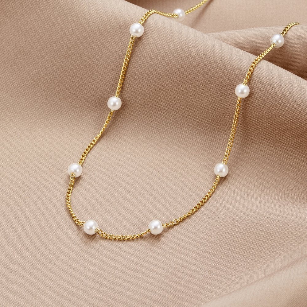 Nura Perlen 18K Goldhalskette Alma