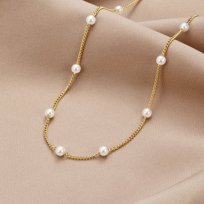 Nura Perlen 18K Goldhalskette Alma