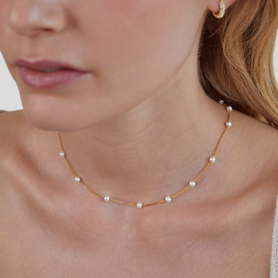 Nura Perlen 18K Goldhalskette Alma