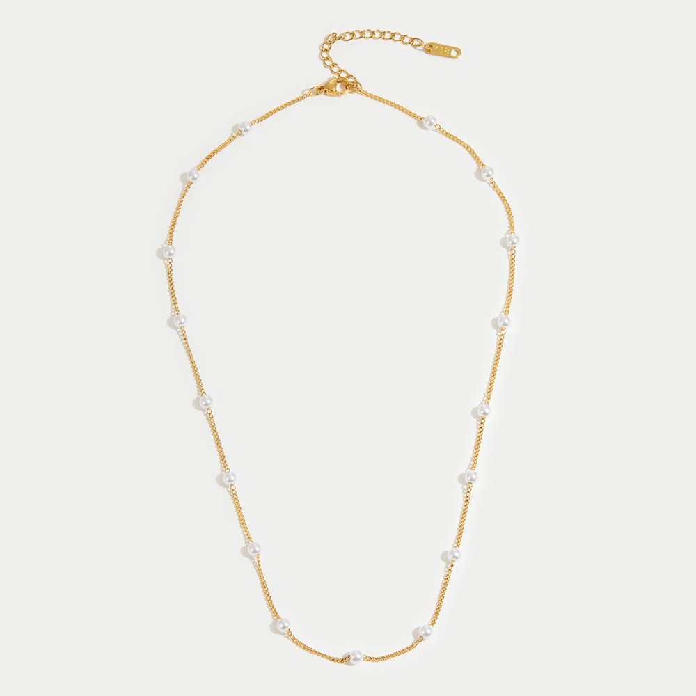 Nura Perlen 18K Goldhalskette Alma