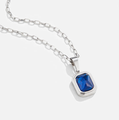Ocean Blue Pendant Silber Halskette Alma