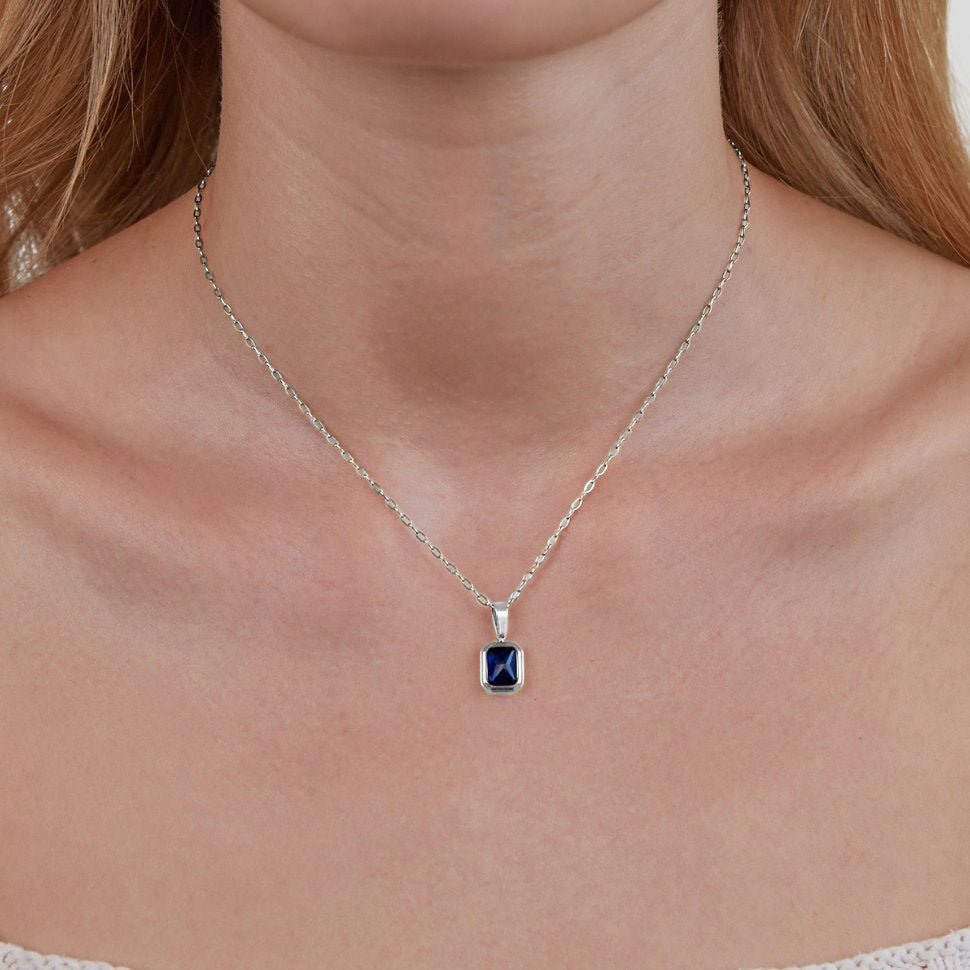 Ocean Blue Pendant Silber Halskette Alma