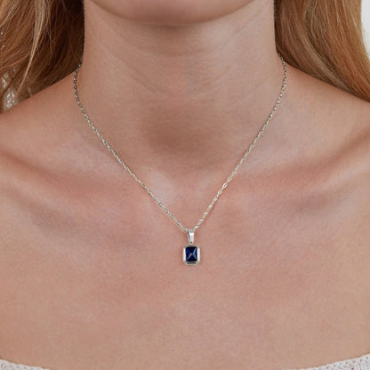 Ocean Blue Pendant Silber Halskette Alma