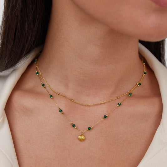 Ocean Lover Shell & Perlenhalskette Set Alma