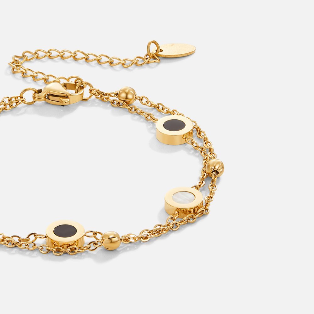 Onyx & White Stein Armband Alma