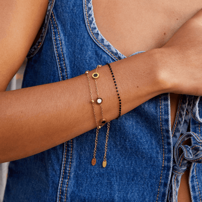 Onyx & White Stein Armband Alma