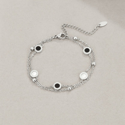 Onyx & White Stein Silber Armband Alma