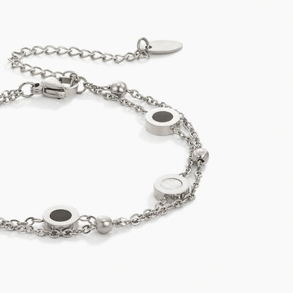 Onyx & White Stein Silber Armband Alma