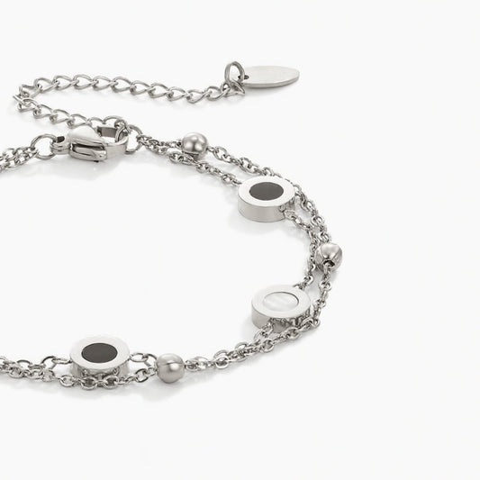Onyx & White Stein Silber Armband Alma