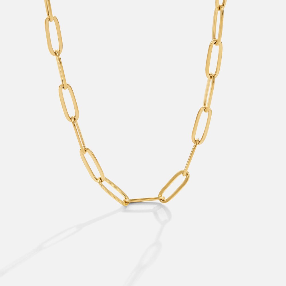 Paperclip Goldhalskette Alma