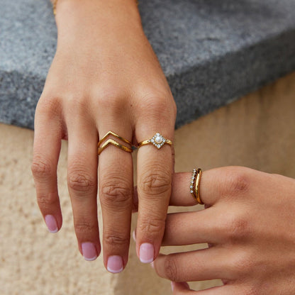 Perlen & Kristall Eternity Ring Alma