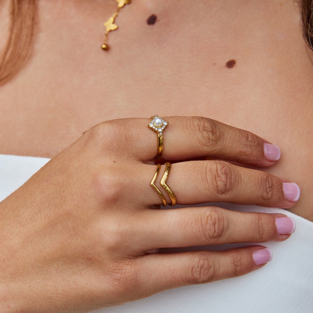 Perlen & Kristall Eternity Ring Alma
