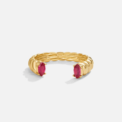 Pink Kristall Cuff Ring Alma