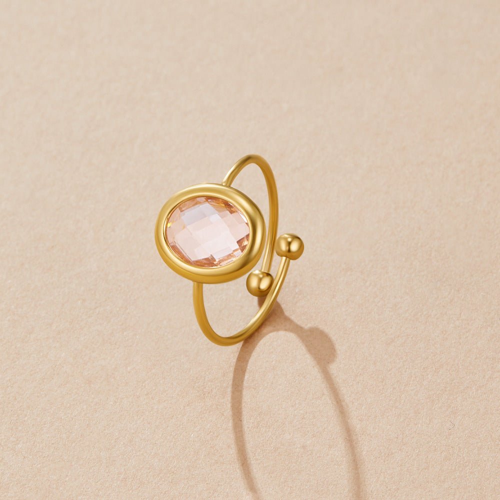 Pink Rose Kristall Goldring Alma