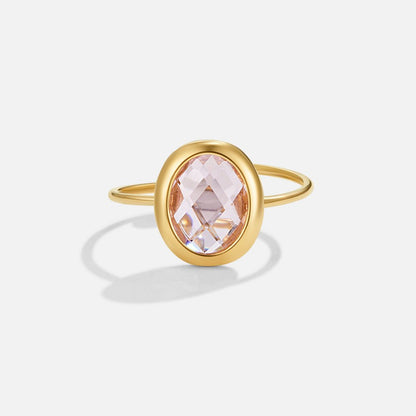 Pink Rose Kristall Goldring Alma