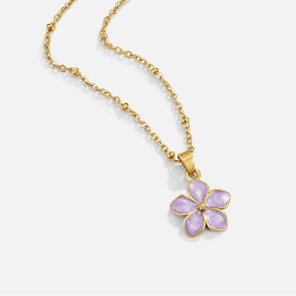 Purple Sakura Bloom Goldhalskette Alma