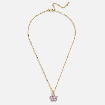 Purple Sakura Bloom Goldhalskette Alma