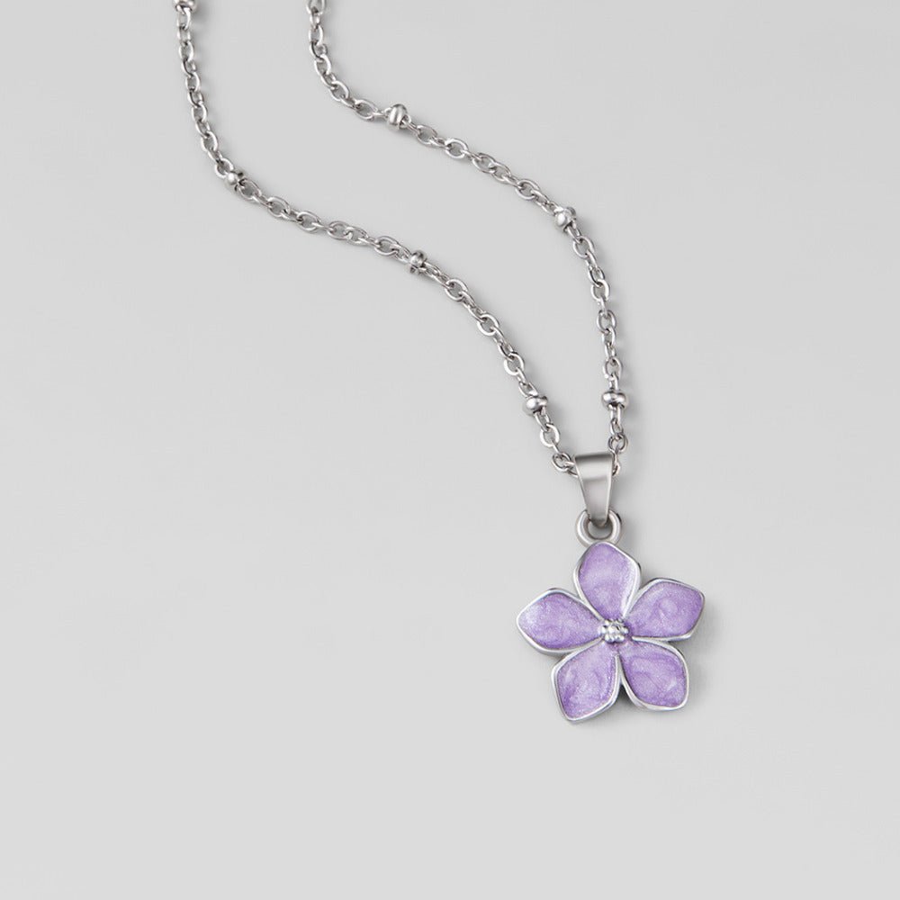 Purple Sakura Bloom Silber Halskette Alma