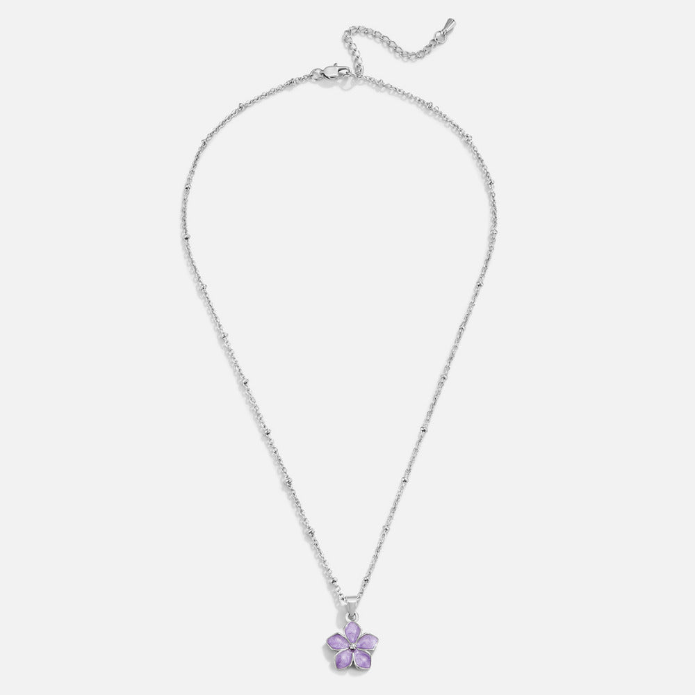 Purple Sakura Bloom Silber Halskette Alma