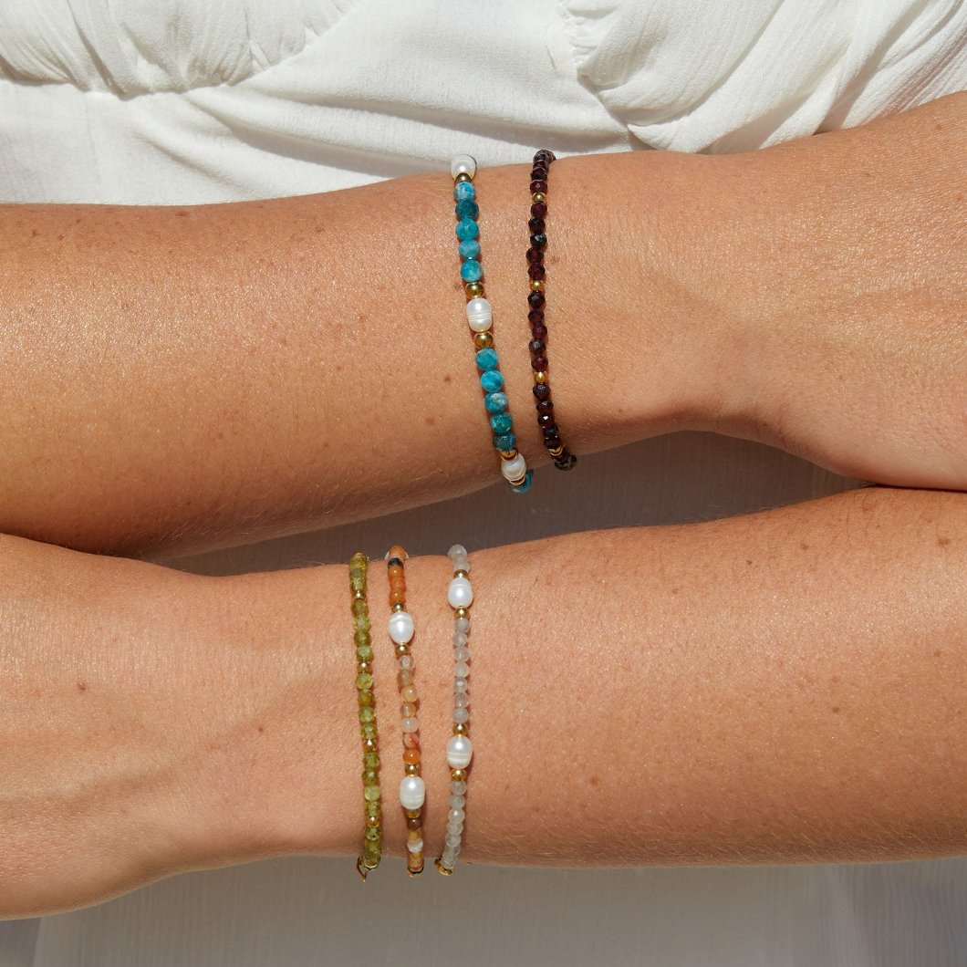Red Garnet Perlenarmband Alma