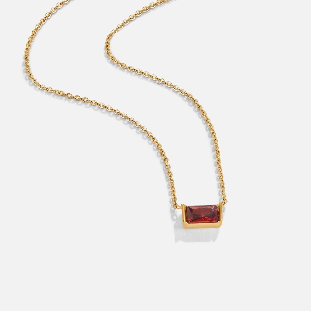 Rubin Baguette Halskette Alma