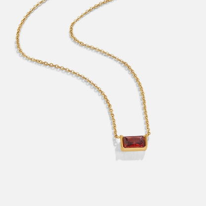 Rubin Baguette Halskette Alma