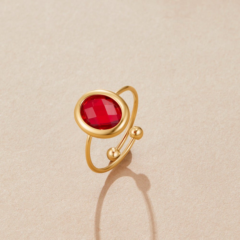 Rubin Kristall Goldring Alma