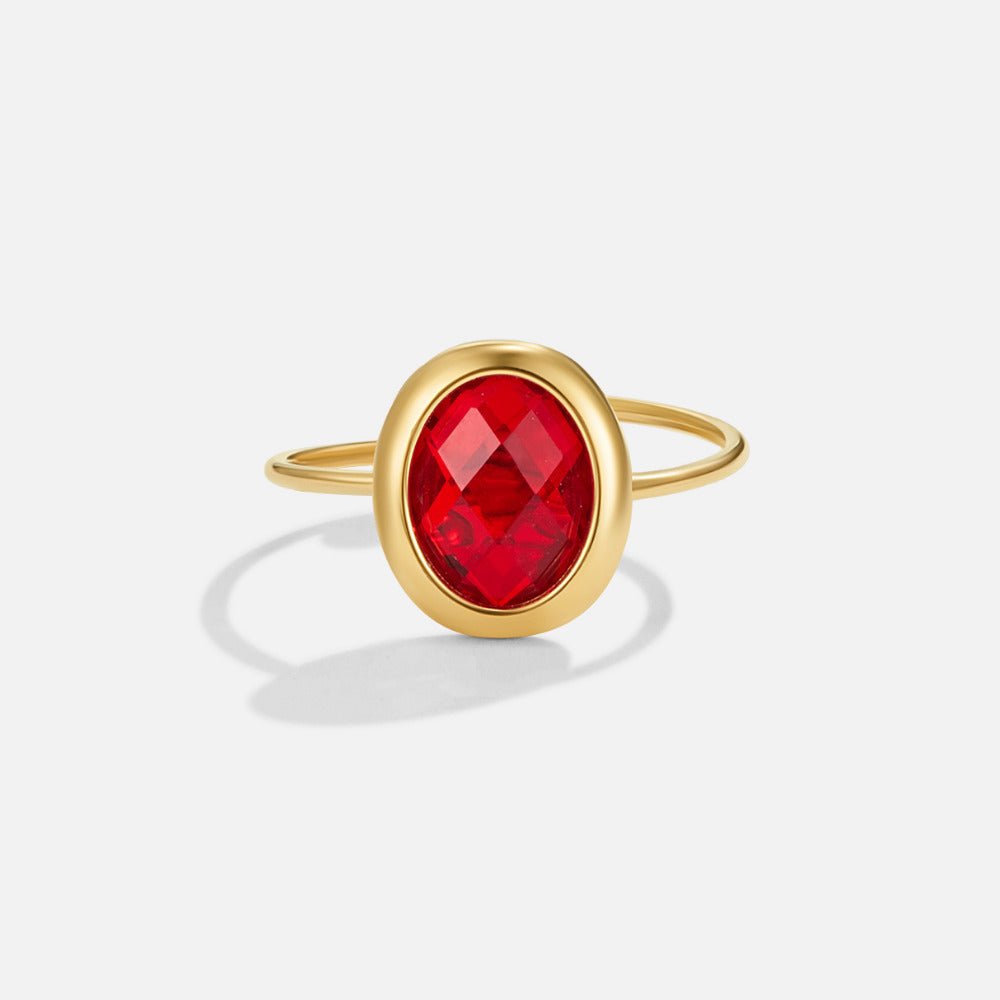 Rubin Kristall Goldring Alma