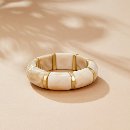 Sabina White Marbled Armband Alma