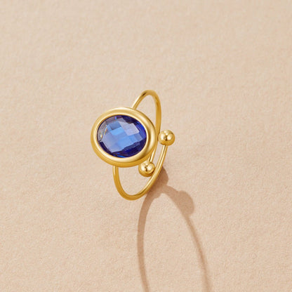 Sapphire Blue Kristall Goldring Alma