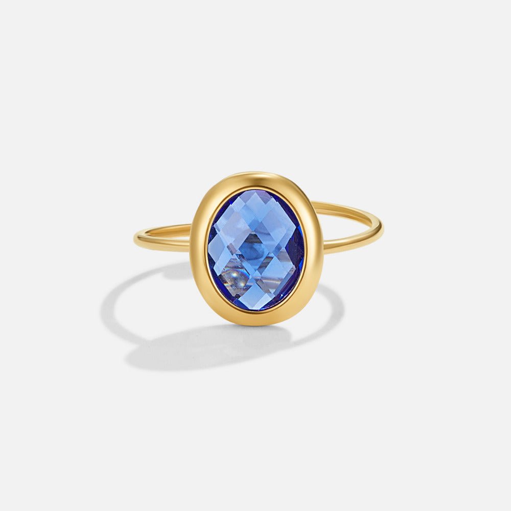 Sapphire Blue Kristall Goldring Alma