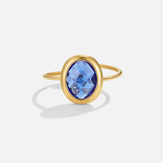 Sapphire Blue Kristall Goldring Alma
