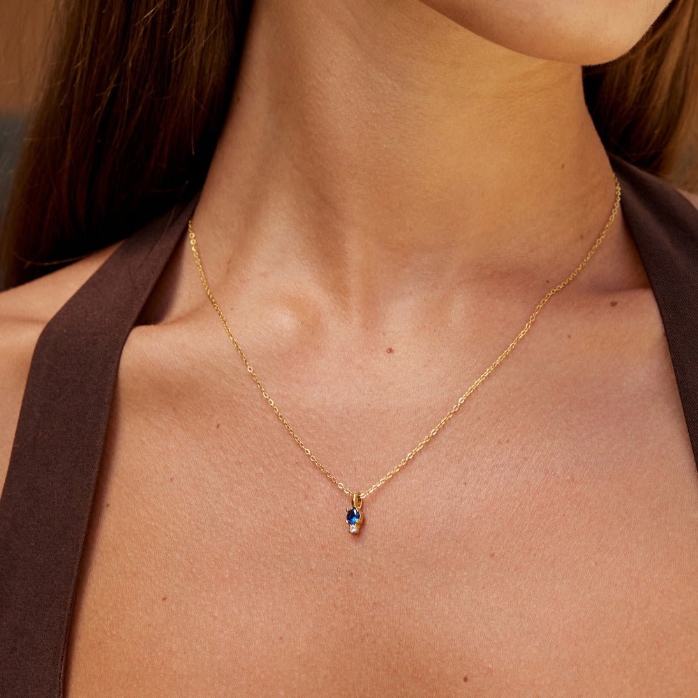 Sapphire Tropfen Pendant Halskette Alma
