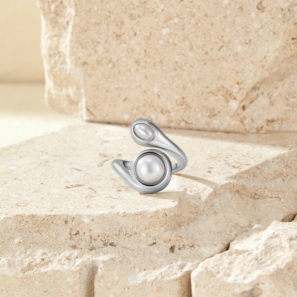 Silber Amara Perlen Wrap Ring Alma
