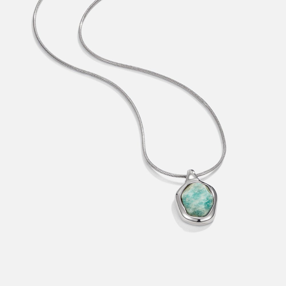 Silber Aquamarin Pendant Halskette Alma