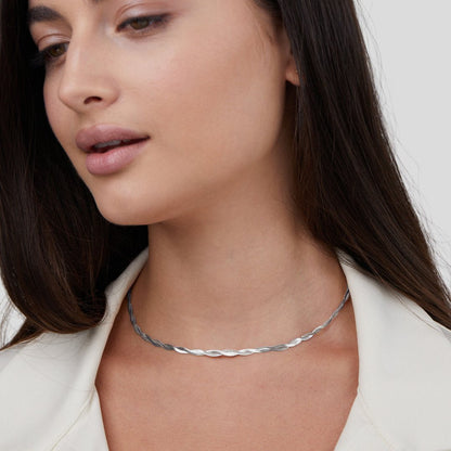 Silber Chiara Twist Snake Ketten Halskette Alma