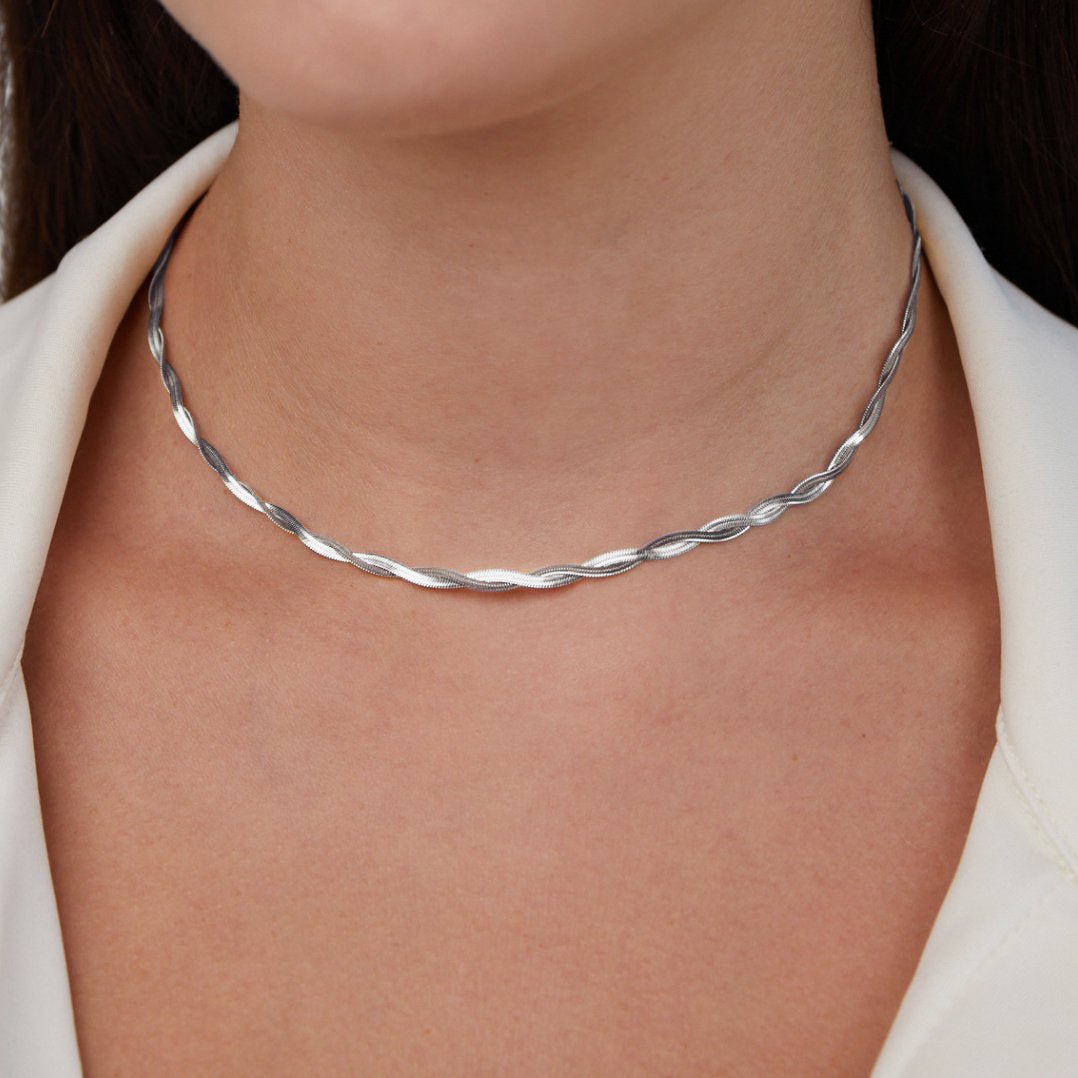 Silber Chiara Twist Snake Ketten Halskette Alma