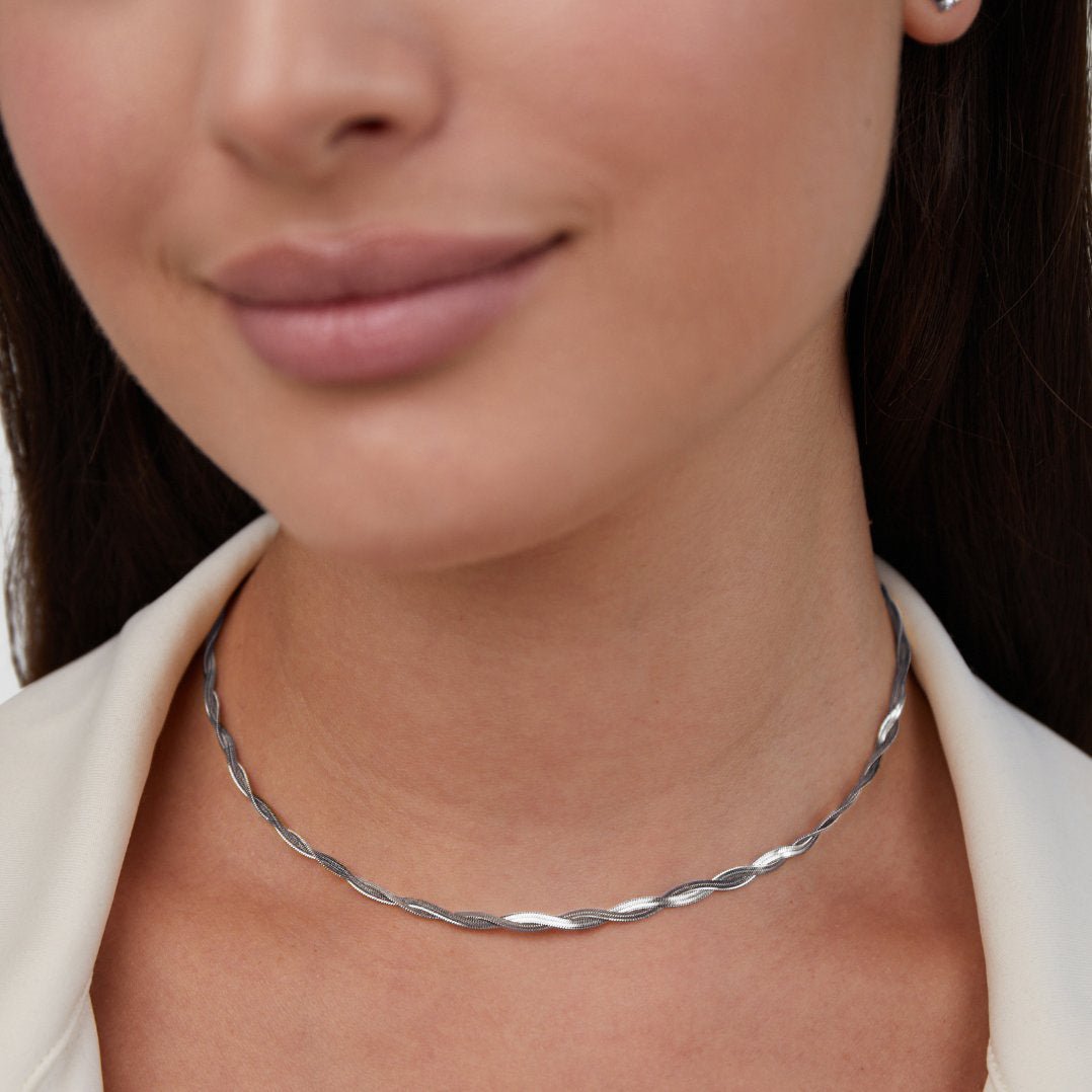 Silber Chiara Twist Snake Ketten Halskette Alma