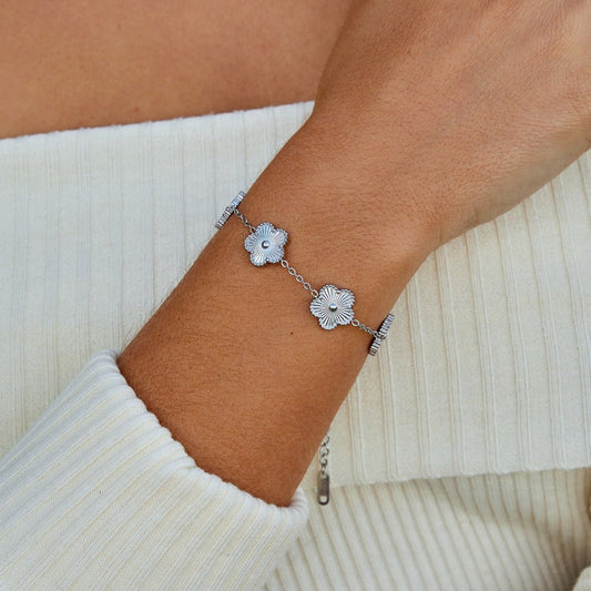Silber Klee Armband 737 Alma