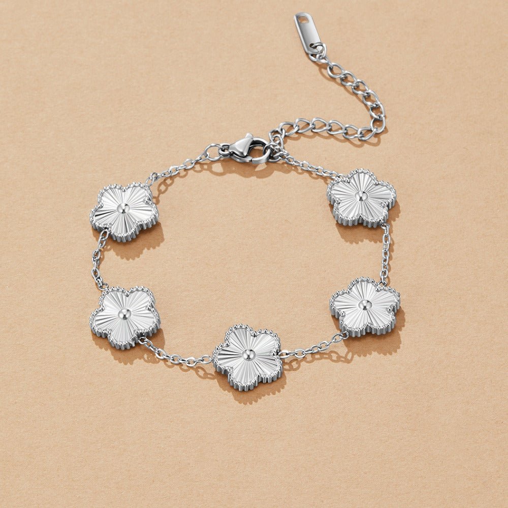 Silber Klee Armband 737 Alma