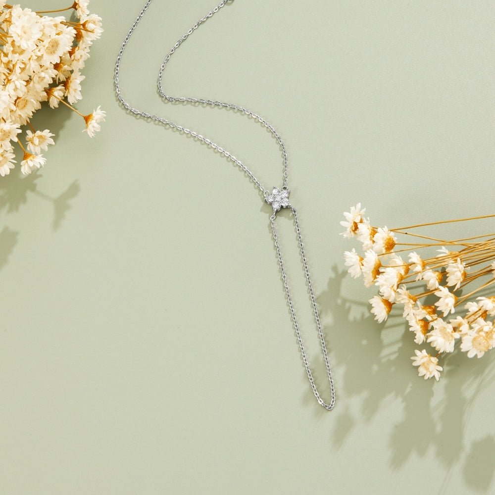 Silber & Kristall Bloom Lariat Armband Alma