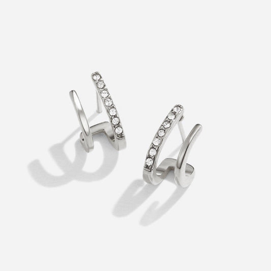 Silber & Kristall Claw Ohrringe Alma