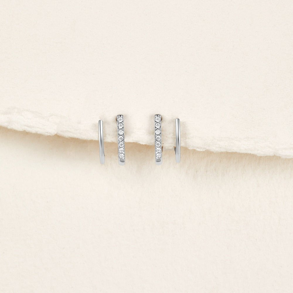 Silber & Kristall Claw Ohrringe Alma