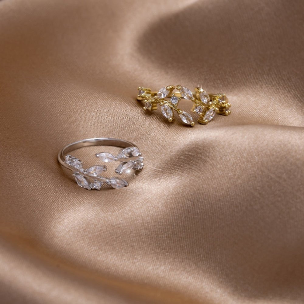Silber Kristall Vine Ring Alma