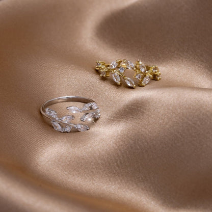 Silber Kristall Vine Ring Alma