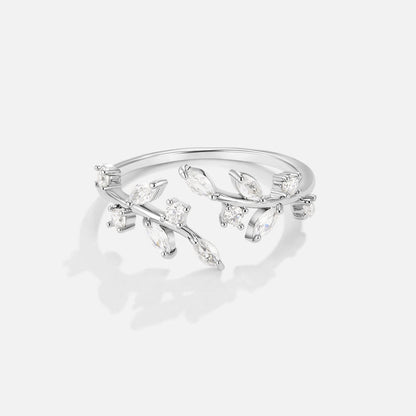 Silber Kristall Vine Ring Alma