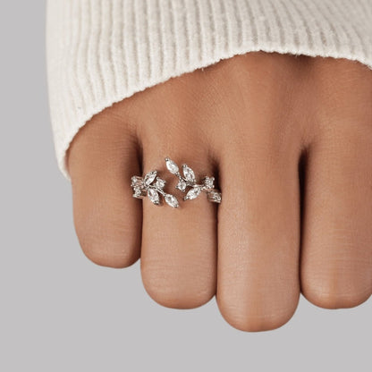 Silber Kristall Vine Ring Alma
