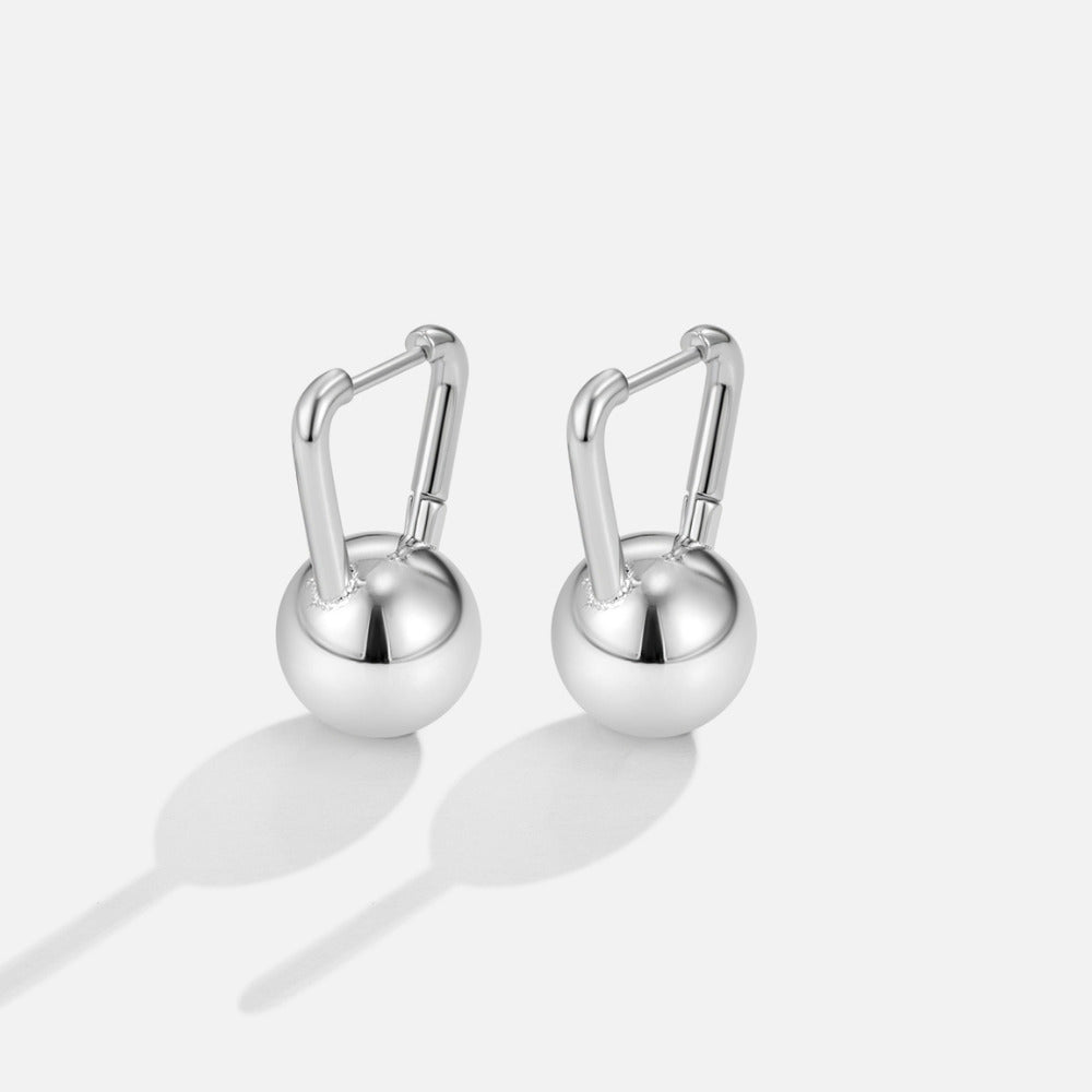 Silber Dumbbell Creolen Ohrringe Alma