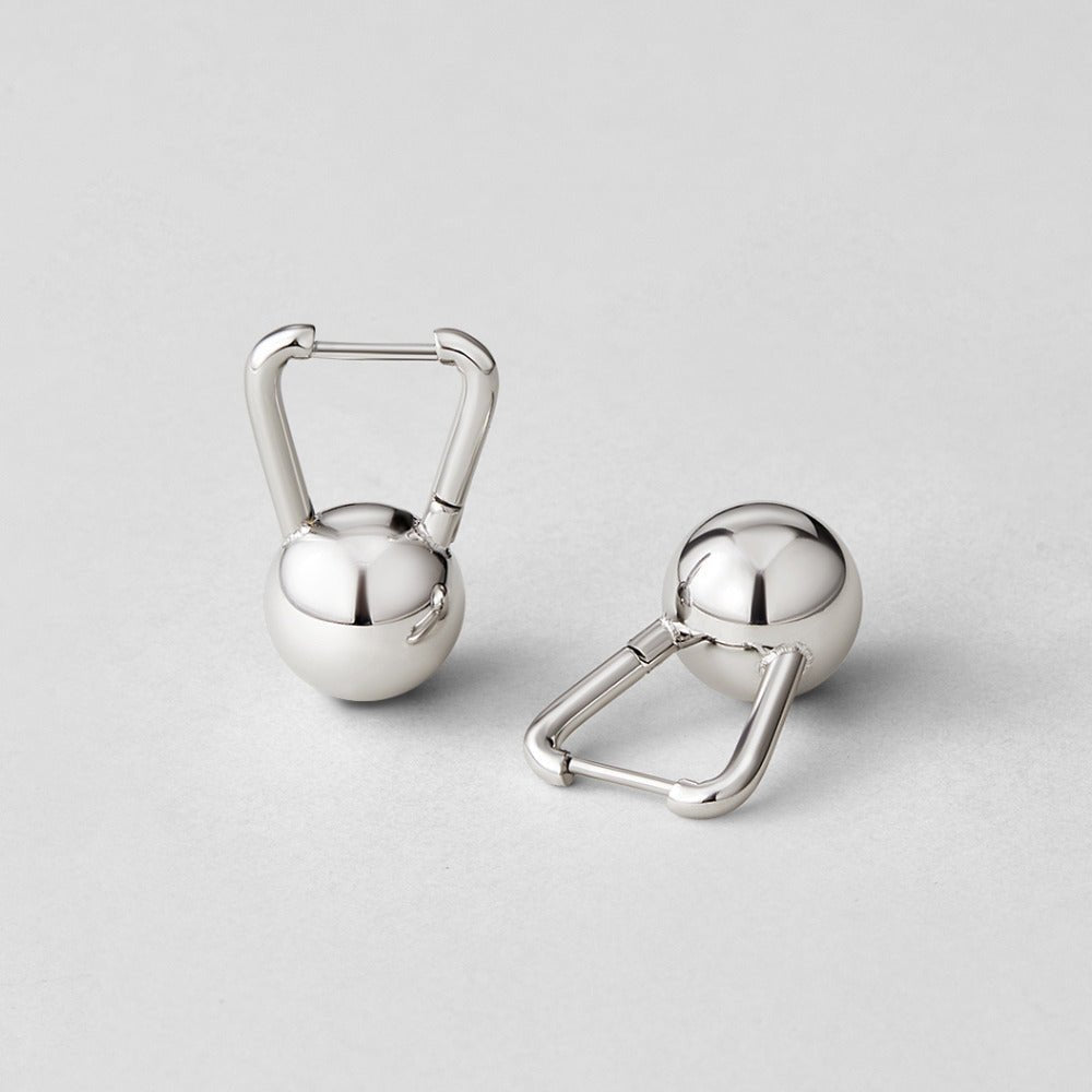 Silber Dumbbell Creolen Ohrringe Alma