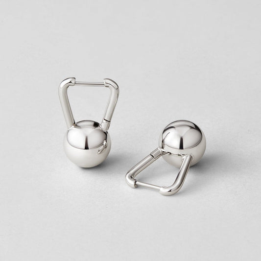 Silber Dumbbell Creolen Ohrringe Alma